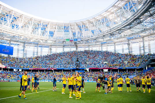 Players of Sweden celebrates