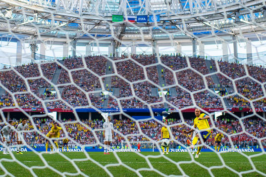 Andreas Granqvist of Sweden scores 1-0
