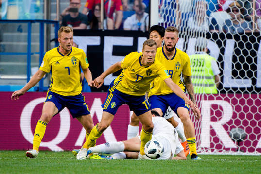 Sebastian Larsson, Viktor Claesson and Pontus Jansson of