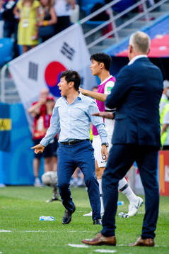 head coach Shin Tae-Yong head coach Shin Tae-Yong reacts