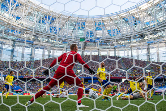 Goalkeeper Robin Olsen of Sweden