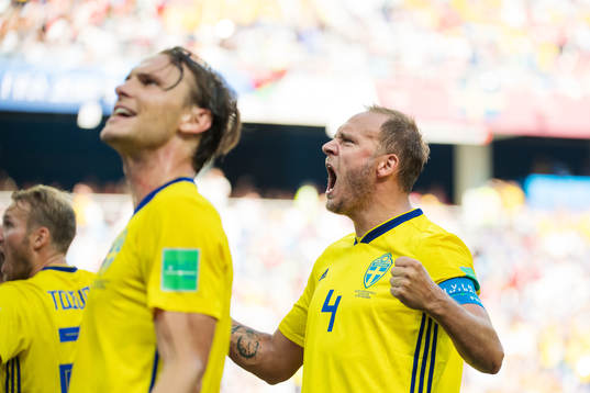Andreas Granqvist of Sweden celebrate