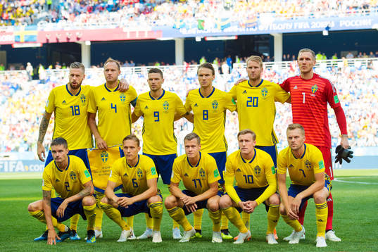 The starting eleven of team Sweden