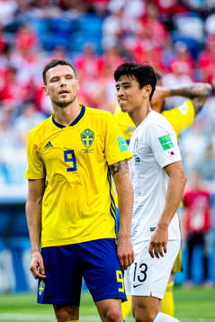 Marcus Berg of Sweden looks dejected