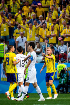 Marcus Berg and Sebastian Larsson of Sweden