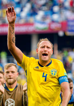 Andreas Granqvist of Sweden celebrates