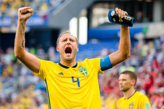 Andreas Granqvist of Sweden celebrates