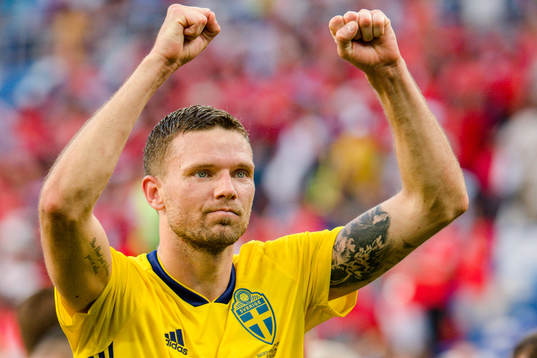 Marcus Berg of Sweden celebrates