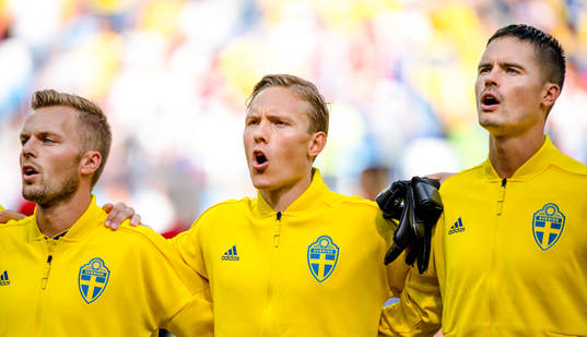 Sebastian Larsson, Ludwig Augustinsson and Mikael Lustig of