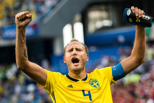 Andreas Granqvist of Sweden celebrates