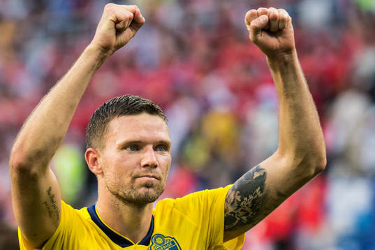 Marcus Berg of Sweden celebrates