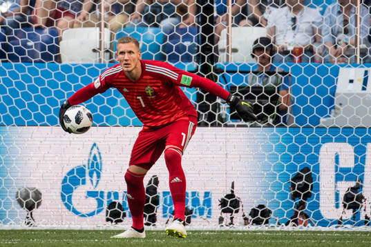 Goalkeeper Robin Olsen of Sweden