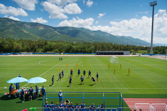 General view of the Swedish national football team's