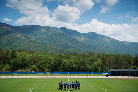 General view of the Swedish national football team's