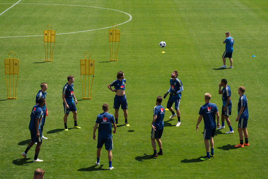 General view of the Swedish national football team's