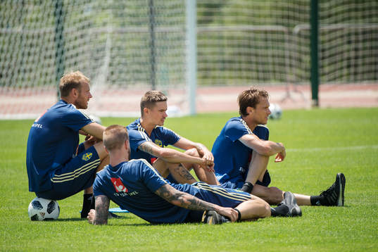 Ola Toivonen, Pontus Jansson, Mikael Lustig and Albin Ekdal