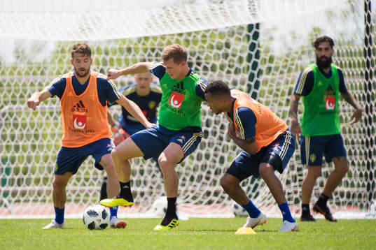 Marcus Rohdén, Emil Krafth and Martin Olsson of the