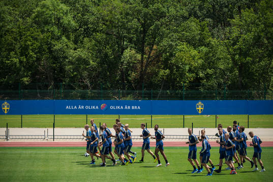 General view of the Swedish national football team's