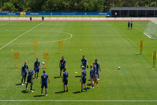 General view of the Swedish national football team's