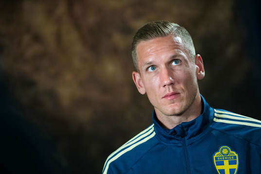 Robin Olsen of the Swedish national football team at a
