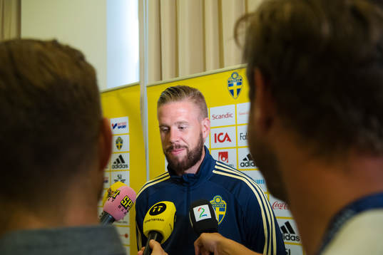Pontus Jansson of the Swedish national football team at a