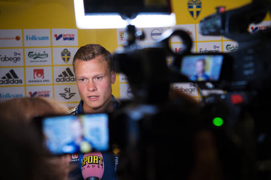 Viktor Claesson of the Swedish national football team at a