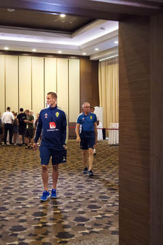 Robin Olsen of the Swedish national football team at a