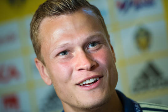 Viktor Claesson of the Swedish national football team at a