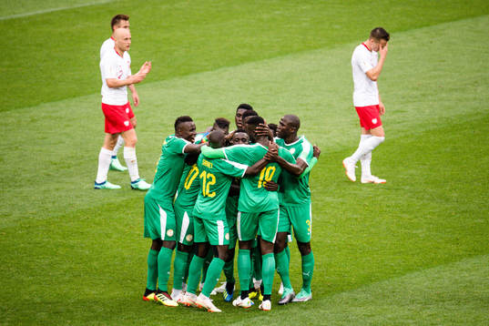 Idrissa Gana Gueye of Senegal celebrates the 0-1 goal