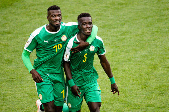 Idrissa Gana Gueye of Senegal celebrates the 0-1 goal