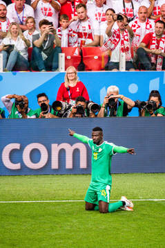 Mbaye Niang of Senegal celebrates