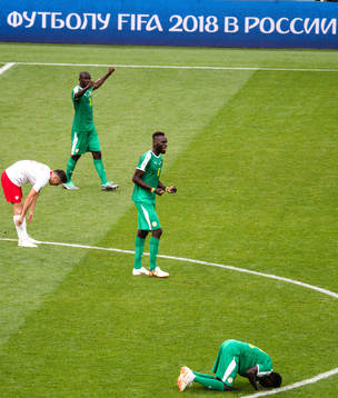 Players of Senegal celebrates