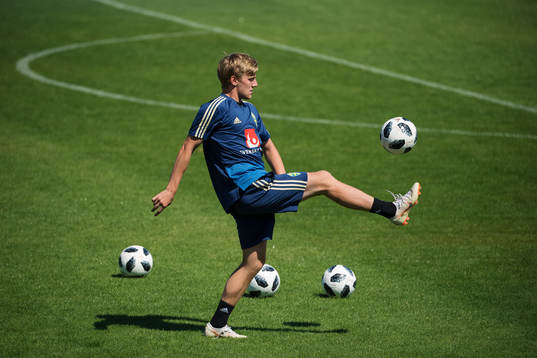 Emil Forsberg of the Swedish national football team at a