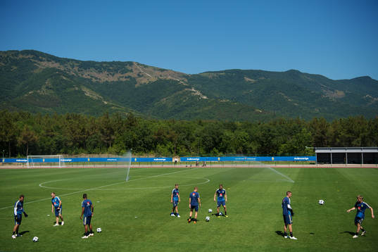 General view of the Swedish national football team's