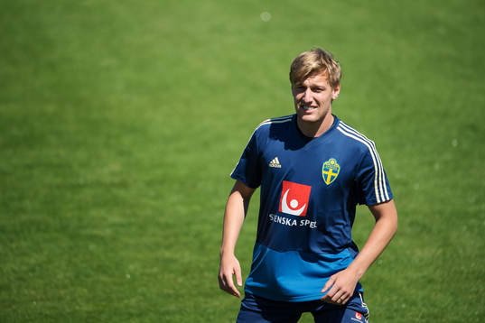 Emil Forsberg of the Swedish national football team at a
