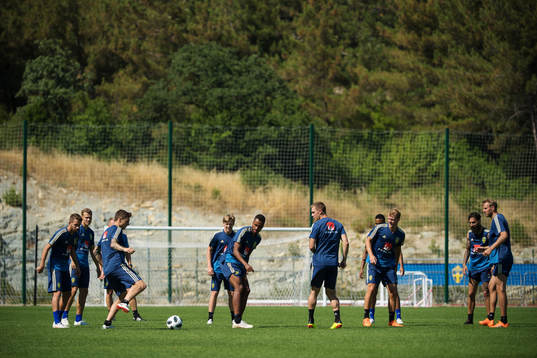 General view of the Swedish national football team's