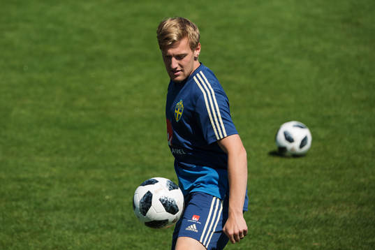 Emil Forsberg of the Swedish national football team at a