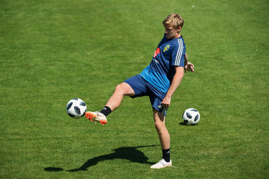 Emil Forsberg of the Swedish national football team at a