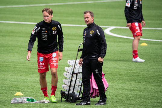 Elfsborgs Viktor Prodell och assisterande tränare Tobias