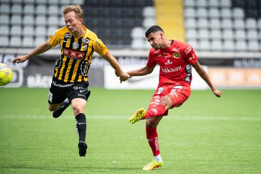 Elfsborgs Rami Kaib och Häckens Adam Andersson