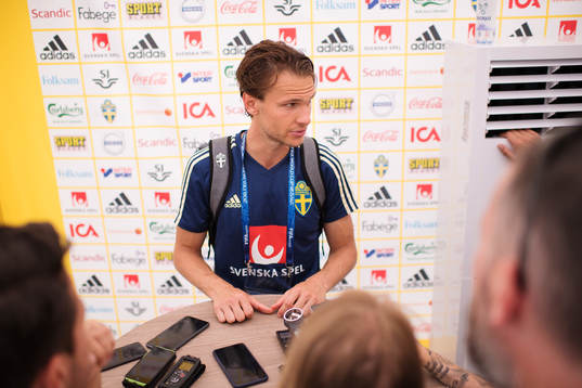 Albin Ekdal of the Swedish national football team at a