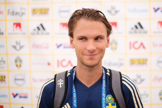 Albin Ekdal of the Swedish national football team at a