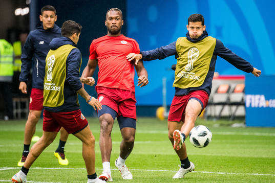 Kendall Waston and Daniel Colindres of Costa Rica