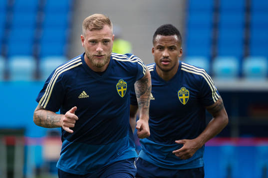 John Guidetti and Martin Olsson of the Swedish national