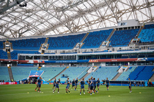 General view of the Swedish national football team's