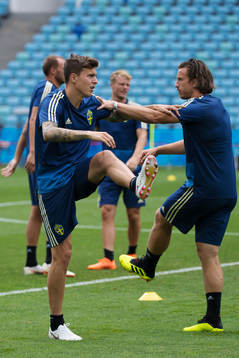 Victor Nilsson Lindelöf and Gustav Svensson of the Swedish