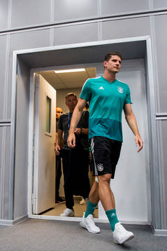 Mario Gomez of the German national football team at a press