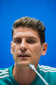 Mario Gomez of the German national football team at a press