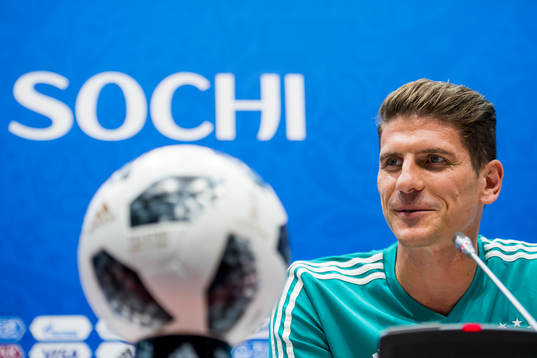 Mario Gomez of the German national football team at a press