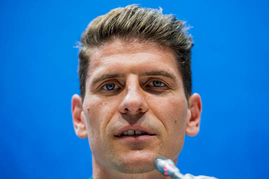 Mario Gomez of the German national football team at a press